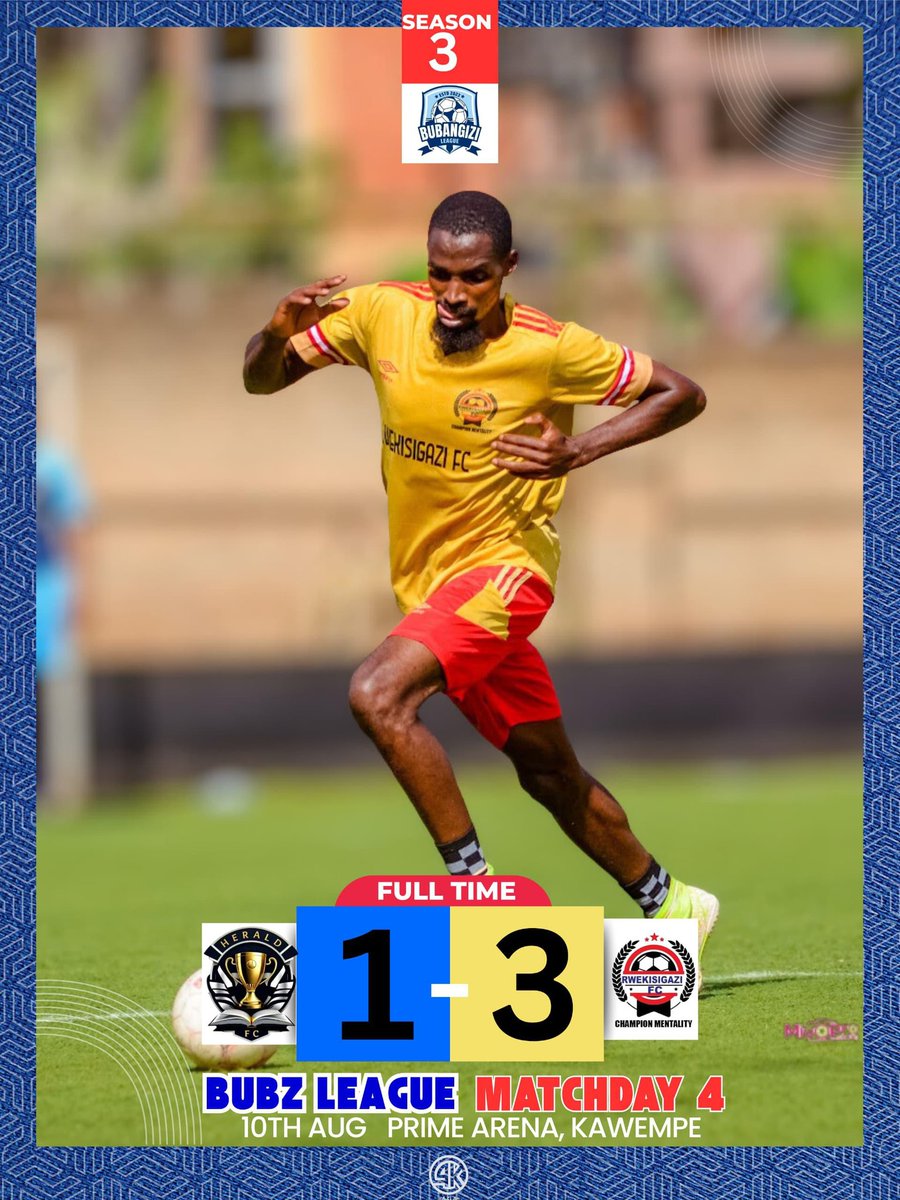Herald Fc (@theheraldfc) on Twitter photo Tough one for Herald FC β οΈ Lost 1-3 vs <a href="/Rwekisigazifc/">RWEKISIGAZI FC</a> in #BubzLeague Matchday 4 on at Prime Arena, Kawempe. ποΈ πͺ #HeraldFC #BubzLeagueSnIII Tough one for Herald FC β οΈ Lost 1-3 vs <a href="/Rwekisigazifc/">RWEKISIGAZI FC</a> in #BubzLeague Matchday 4 on at Prime Arena, Kawempe. ποΈ πͺ #HeraldFC #BubzLeagueSnIII