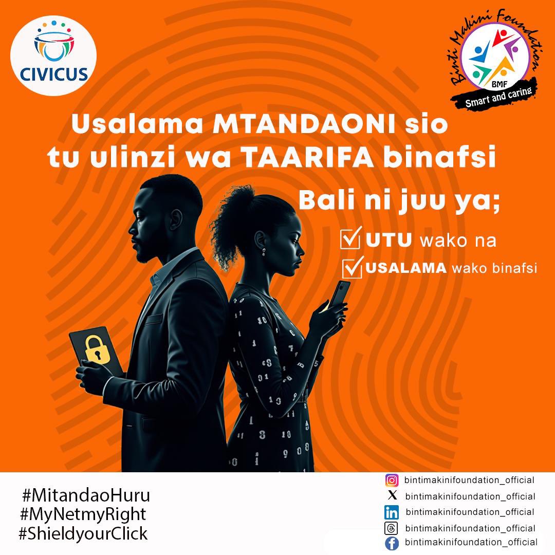 winharder_'s tweet photo. Kila unachoshiriki, unachotuma, au unachopokea mtandaoni kinaweza kugusa maisha yako.
Ni muhimu kulinda taarifa zako.
#MitandaoHuru | #MyNetmyRight #ShieldyourClick
@bintimakini https://t.co/dSASc2gt52
