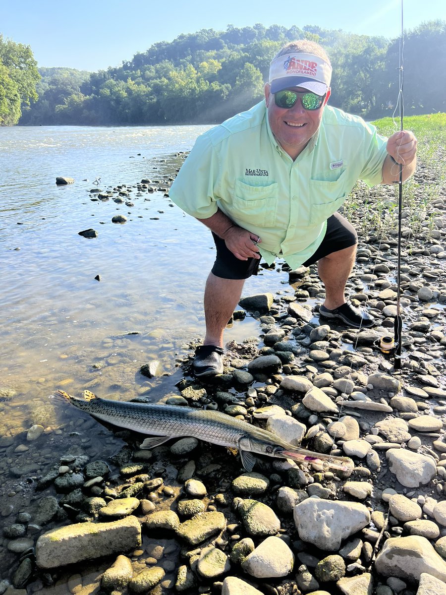 Sedamsville14's tweet photo. #gar one or my best catches - Long Nose Gar -Clark took one for the team as it bit him as he helped net it for me. It was angry! He’s fine, didn’t even whimper - rebounded and caught a cat fish
Both on #meppscatch - real fast through the ripples of Great Miami River, Ohio https://t.co/6VLOBGrOjh