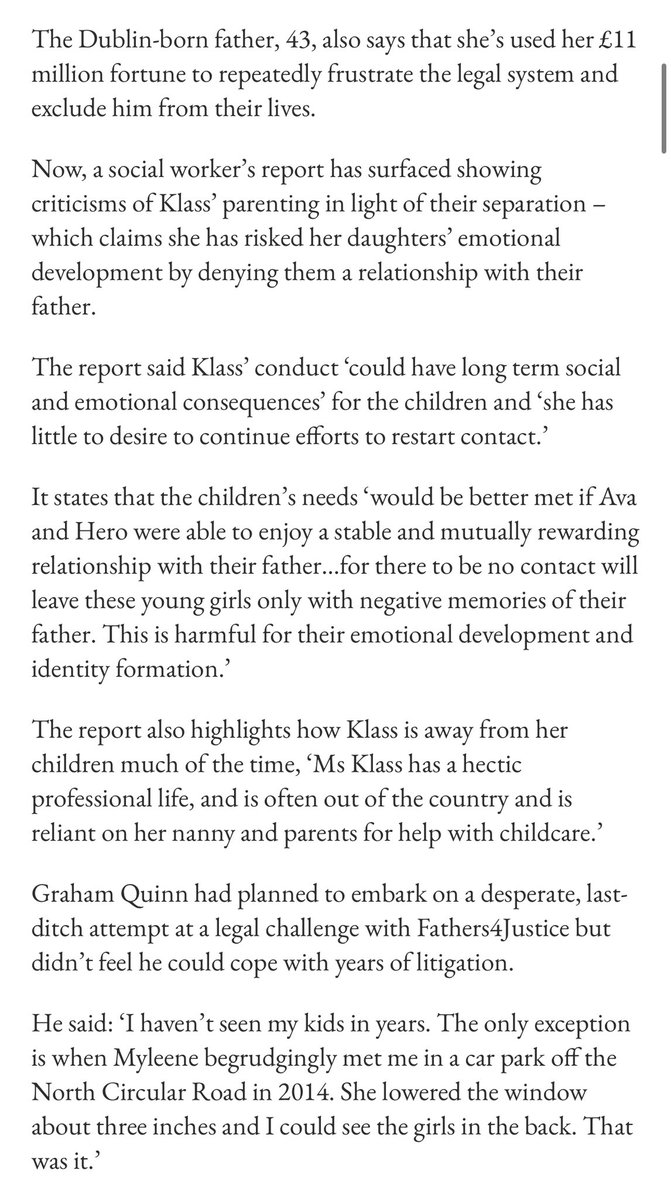 If you haven’t already. READ NOW !🚨‼️ Graham Quinn hits Back At Myleene No Klass ! 
#myleeneklass #grahamquinn #fyp #dailymail #itvnews #fathers4justice #fathers #dads #justice