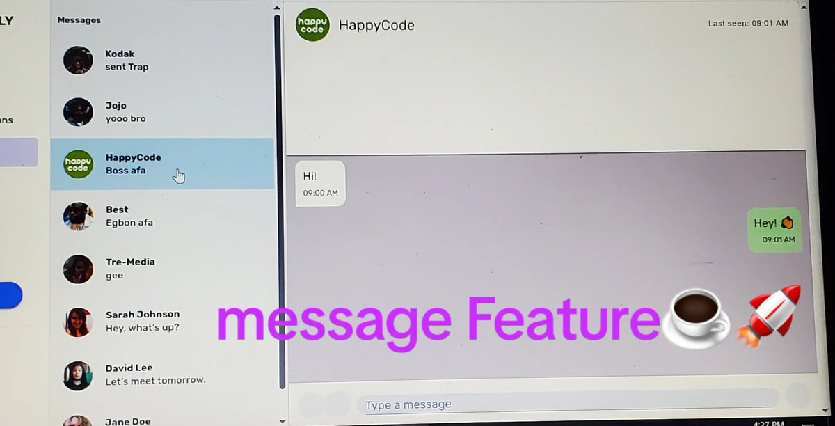 Techman_Dev's tweet image. Message Feature ☕️🚀
#ReactJS #JavaScript #WebDev #Frontend #CodeSnippet #100DaysOfCode #Coding #Developer #ReactComponents #Programming
#CodeLife #DevLife
#100DaysOfCode #TechTwitter
#BuildInPublic #NoDaysOff #GrindMode #StayHungry
#LevelUp #Mindset #programmingjobs