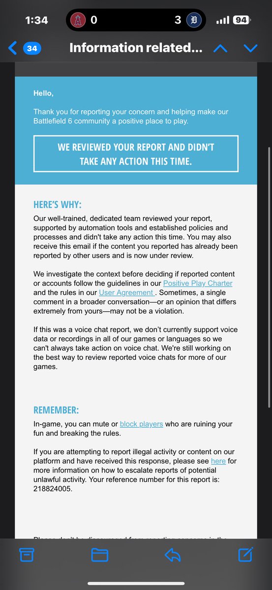 TheDunkinHOnut's tweet image. Lmao @Battlefield 

Some real great response yall have.

Reported one dude, his name was “I RAPE WOMEN” and this is your response?

Yeah, okay. Yet you’re false banning people for “cheating” like my sister on console…. Yeahhh okay you fucking dumb mother fuckers