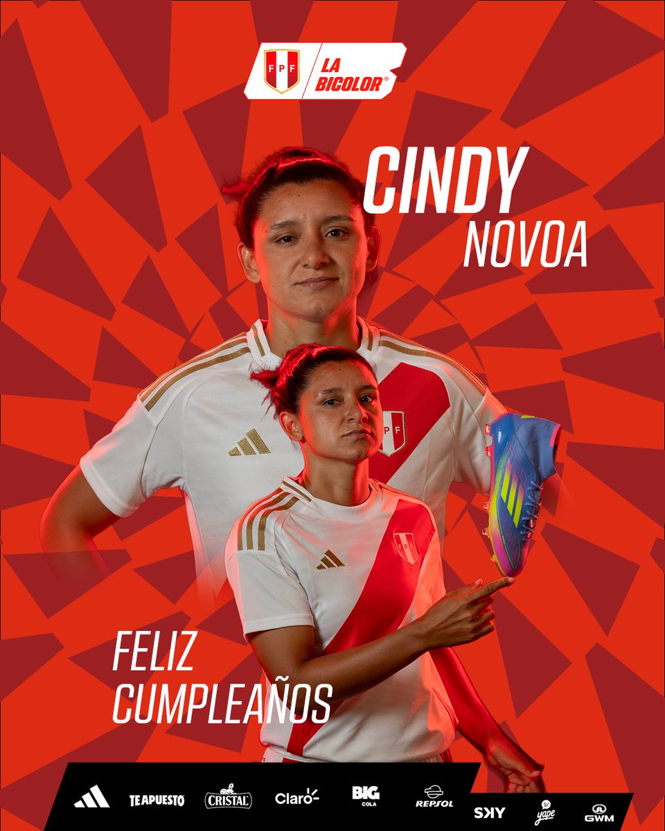 🪄 𝐅𝐞𝐥𝐢𝐳 𝐝𝐢́𝐚, 𝐂𝐢𝐧𝐝𝐲

Cindy Novoa, jugadora de #LaBicolor Femenina 🇵🇪, se encuentra hoy de cumpleaños.

¡Muchas felicidades 🎉 !

#UnSentimientoQueNosUne