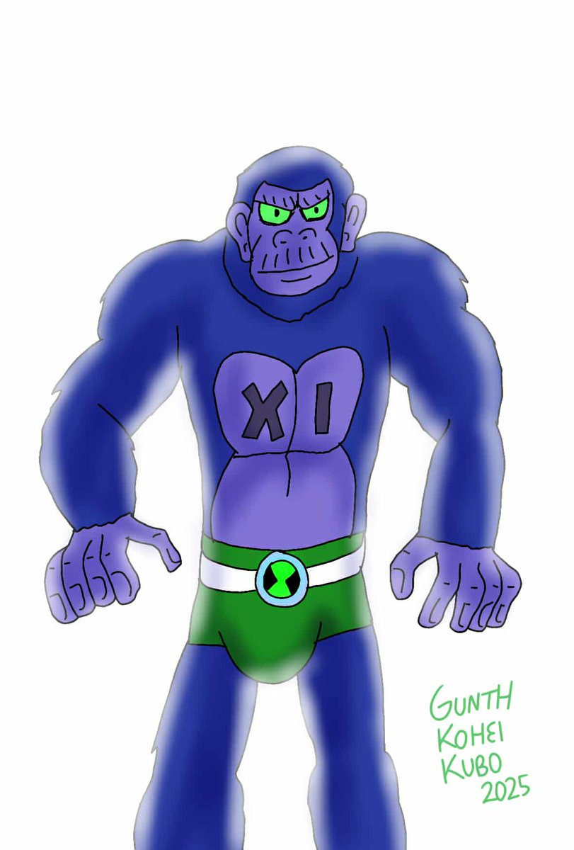 ElCazaGUNTHER's tweet photo. Feliz domingo! Les muestro a Gorilonce, una muestra de ADN de un algebrapitecus del planeta Algebra
Espero les guste
#cuatrobrazos #humongosaurio #ben10 #ben10fan #ultimatealien #digitalcolor #digitalcharacter https://t.co/iFAtKW80jb