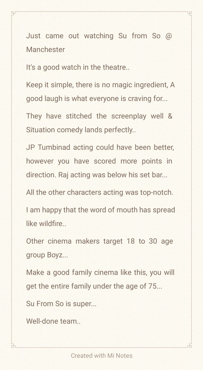 #SuFromSo 
Kudos to the team... A huge thank you &amp; lots of love 💕 from England  Kannada audience 
<a href="/RajbShettyOMK/">Raj B Shetty</a>
<a href="/lighterbuddha/">lighterbuddha films</a> <a href="/jpthuminad/">Jp Thuminad</a> <a href="/ShaneelGautham/">Shaneel gautham</a> <a href="/lighterbuddha/">lighterbuddha films</a> <a href="/jpthuminad/">Jp Thuminad</a> <a href="/ShaneelGautham/">Shaneel gautham</a>