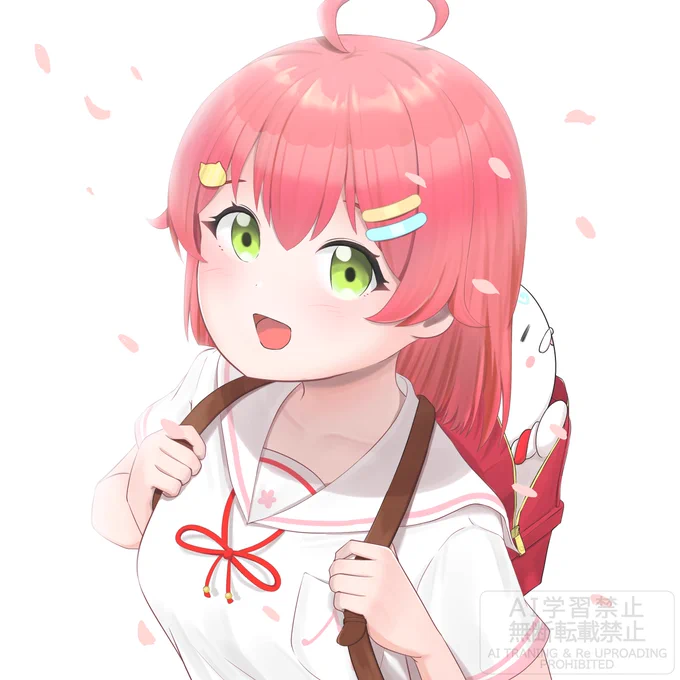 舞い散る桜とみこち #miko_Art