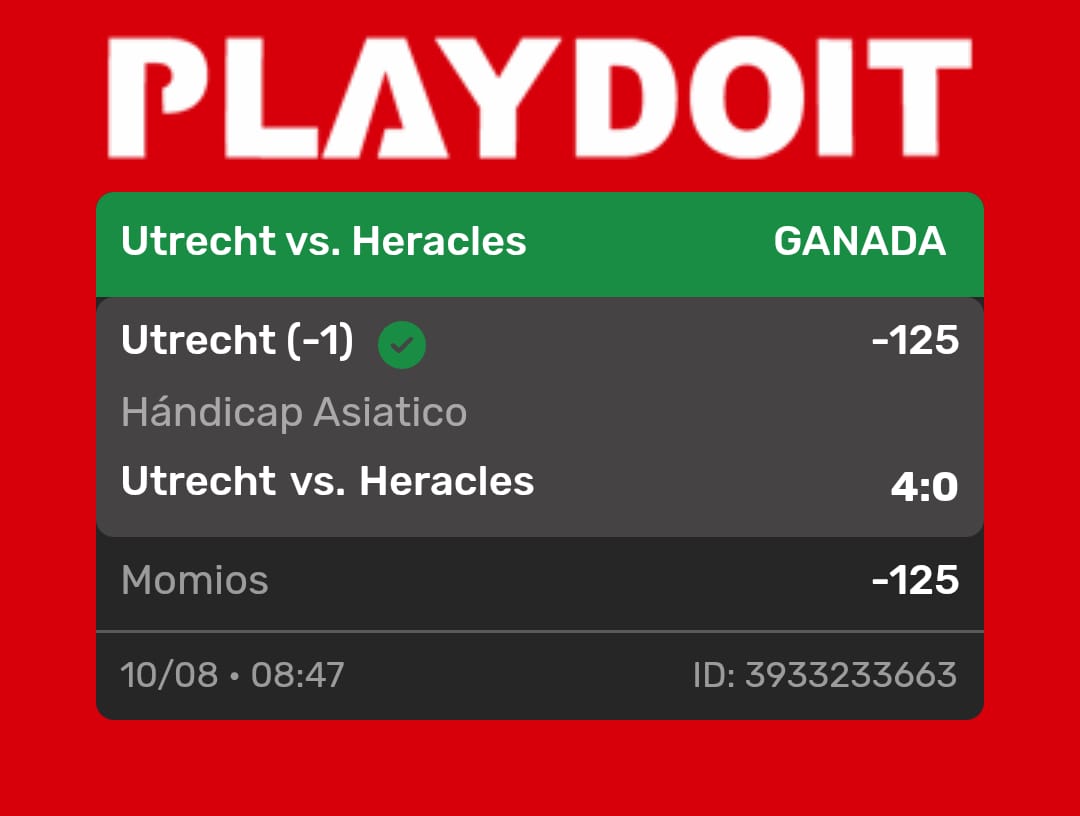 SindApostador's tweet photo. SEGUIMOS COBRANDO EN EL VIP
Andamos en racha con el regreso de la #eredivisie, ayer se pegó el Parlay de #Feyenoord y #NEC, mientras que hoy el #Utrecht hizo su trabajo✅✅✅✅ https://t.co/RreNplnoyF