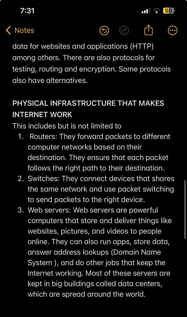 Udochukwuka_'s tweet photo. Day 25 of #100DaysOfCode 🌐
Today I learned how the Internet really works,from networks and packet switching to protocols like TCP/IP . Turning clicks into webpages in seconds. Screenshots of today's note below 📝👇

#Networking #CyberSecurity #WebDevelopment https://t.co/gc8lu5PngG