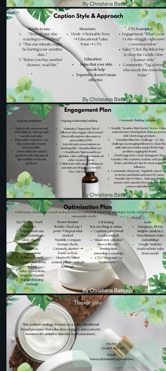 adiaha__'s tweet photo. SMM Challenge by @mayo_naisee
Content strategy for a skincare brand GlowbySage.
I look forward to hearing your feedback!
#SMMProject https://t.co/ewW9o7fkzy