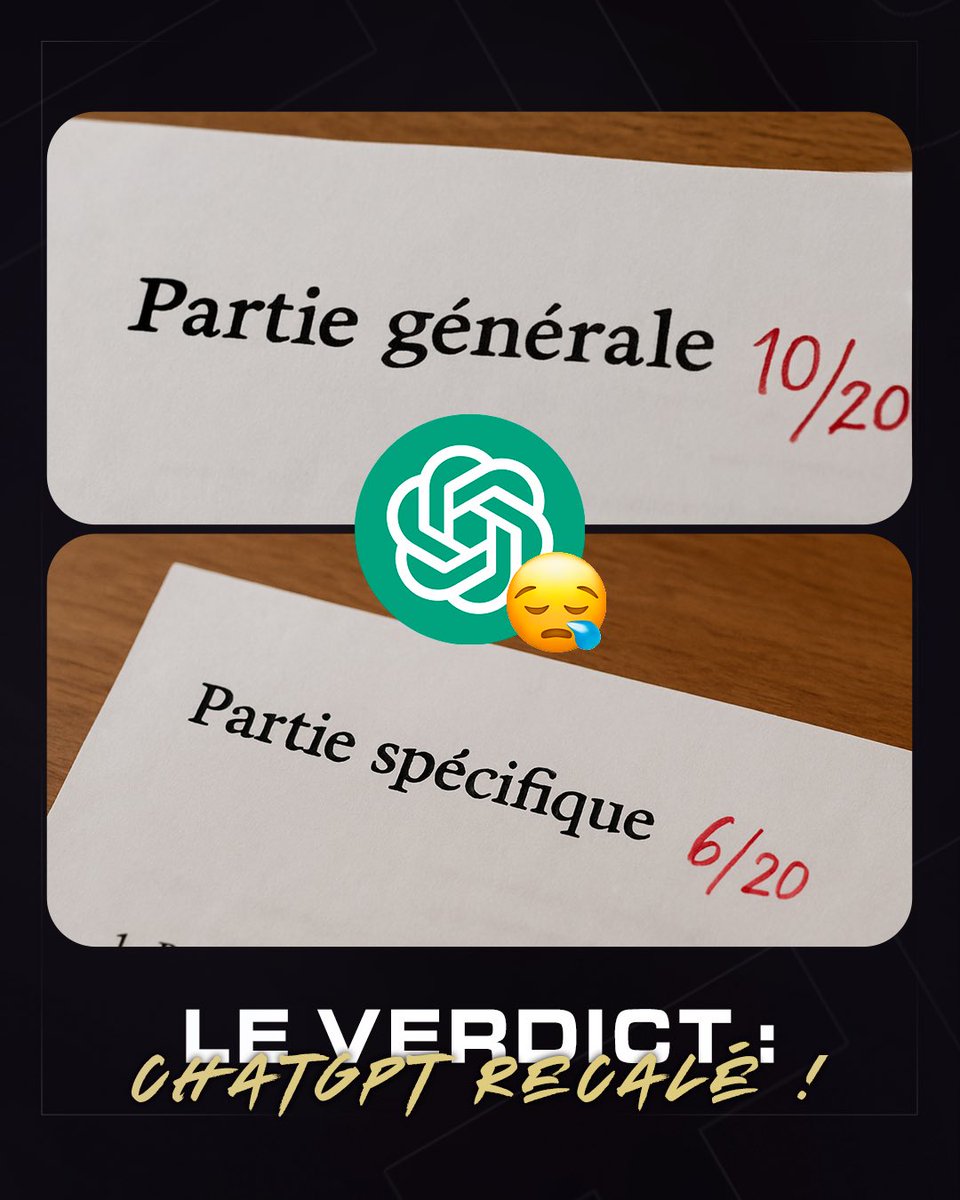 IPAFofficiel's tweet photo. Pour préparer l'examen d'agent sportif, mieux vaut s'en remettre à l'IPAF qu'à ChatGPT... Mais il a au moins un bon conseil pour vous à la fin 😅

Les inscriptions à l'IPAF pour la session 2025-2026 sont toujours ouvertes, derniers jours pour candidater ! https://t.co/kAPRL4lOCk