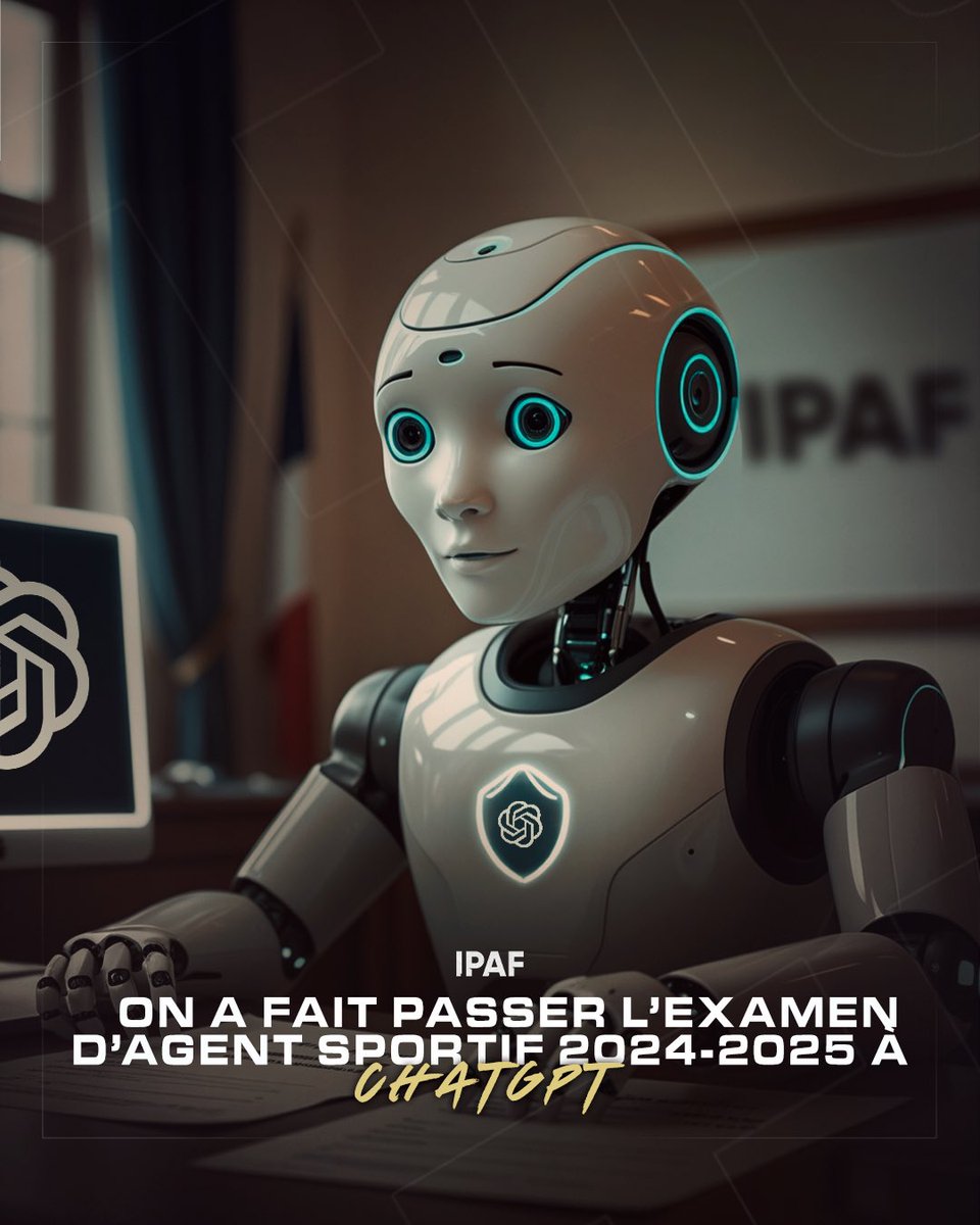 IPAFofficiel's tweet photo. Pour préparer l'examen d'agent sportif, mieux vaut s'en remettre à l'IPAF qu'à ChatGPT... Mais il a au moins un bon conseil pour vous à la fin 😅

Les inscriptions à l'IPAF pour la session 2025-2026 sont toujours ouvertes, derniers jours pour candidater ! https://t.co/kAPRL4lOCk