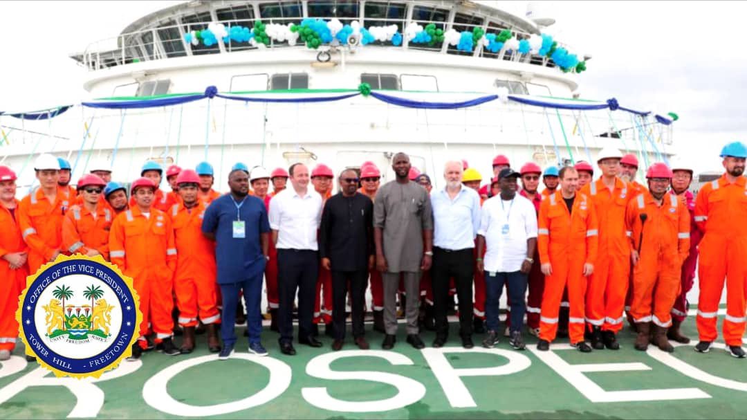 This morning, I represented His Excellency, President <a href="/julius_maadabio/">Julius Maada Bio</a> who is presently on an ECOWAS Mission; to bid farewell to the BGP Vessel crew and Geo Partners. The team, in partnership with the Petroleum Directorate has recently completed an off-shore 3D seismic survey for