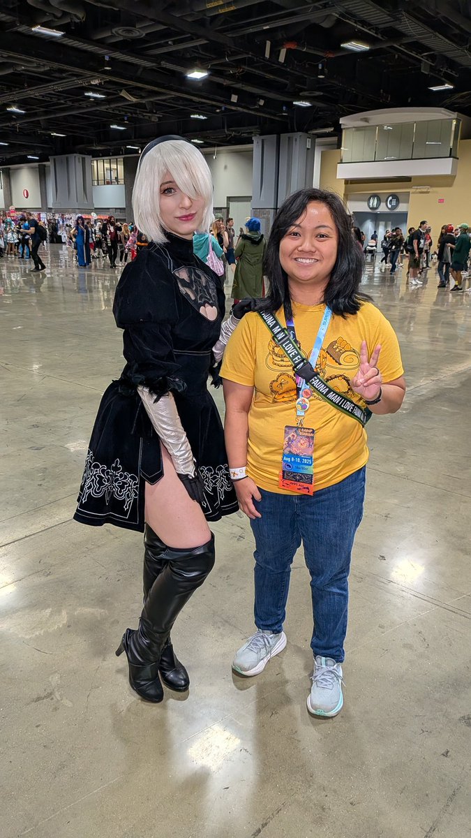 that_leia's tweet photo. Met the wonderful Keekihime @keekihimedesu ! Thank you for the awesome conversation and picture. You're so kind and caring. I was nervous and shaking. Hope you got my fan letter from #IdolHarmony ! #keekikingdom #fancake #Otakon2025 https://t.co/lPl93w6t2F