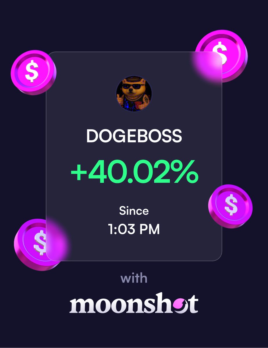 bigv3rt's tweet photo. I'm up 40.02% on Moonshot: https://t.co/CGPvRz5hot https://t.co/yBmHq9wi9a