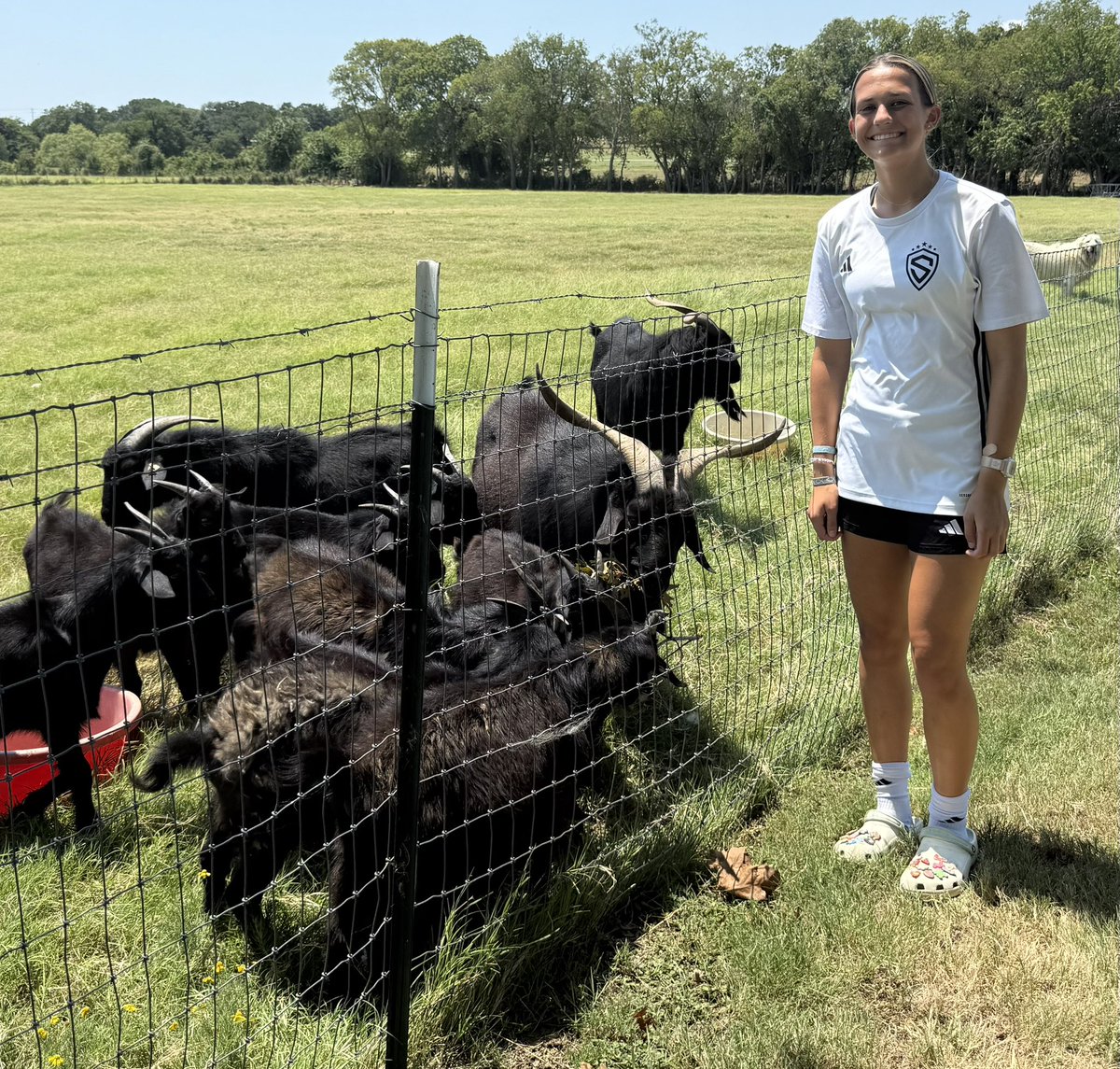 GwynethKSoccer's tweet photo. Straight from the pitch and a @StingECNL10 scrimmage to my first job . . . as a goat herder. Not many can add that to their resume! #BuiltDifferent #onlyinTX
@PrepSoccerTX @PrepSoccer @TheSoccerWire @TopDrawerSoccer @ECNLgirls @ImYouthSoccer https://t.co/LD9nhdNoTv