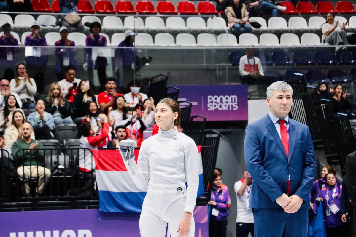 🤺 #Esgrima 🌟🙋🏻‍♀️ ¡MEDALLA de BRONCE🥉en <a href="/asu2025Oficial/">ASU2025</a> para Janine Hanspach🇵🇾! 🤩

👏🏻 La atleta del #TeamParaguay Janine Hanspach, se subió al podio en Espada Femenina! ¡CUARTA MEDALLA DEL TEAM PARAGUAY! 

🙌🏼 ¡FELICITACIONES, JANINE! 

💪🏻 #ParaguayPuede #VamosParaguay