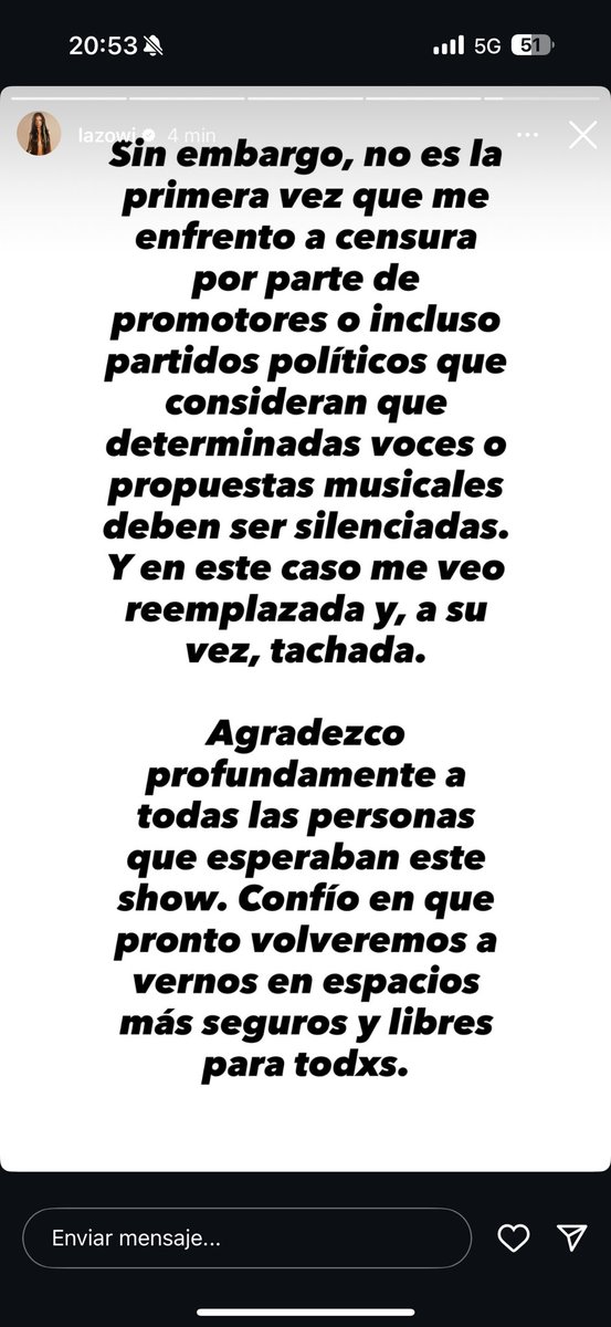 Lamentable lo ocurrido con La Zowi en Elche. Atenta contra la libertad artística y personal. Deleznable que pasen estas cosas en pleno 2025.
Ánimo <a href="/lazowi69/">MAKINMONEYPRADA</a> ❤️