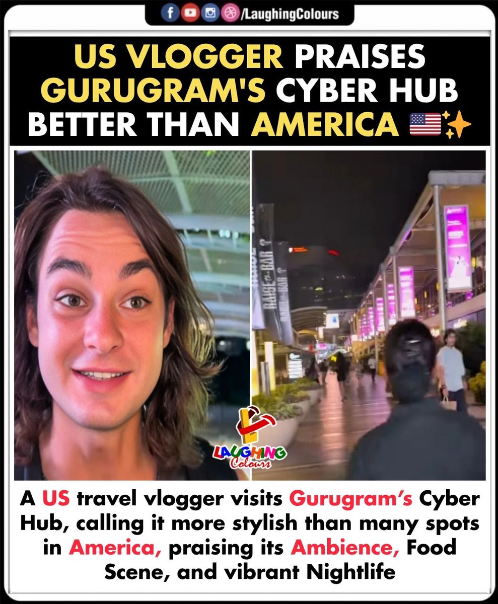 LaughingColours's tweet image. Cyber Hub Wins Hearts 🇺🇸✨

#Gurugram #CyberHub #USTraveller #Nightlife #FoodieParadise #CityVibes