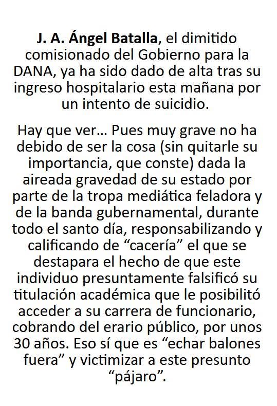 Otra cortina de humo. Otro intento de victimizar al farsante estafador. Yo ya no me creo nada de esta gentuza. Todo lo que hacen es un paripé.