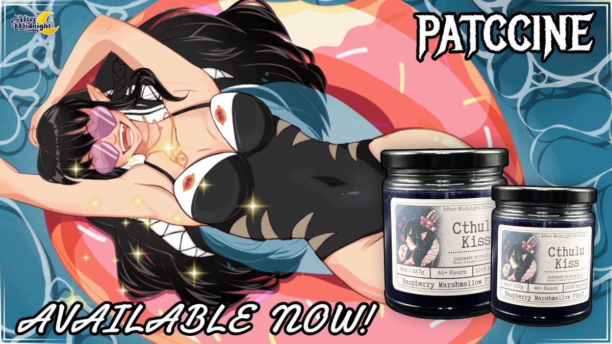 🕯️AMCandlery 🕯️MYTHOS Collection OUT NOW! (@am_candlery) on Twitter photo 💋Cthulu’s Kiss💋
> <a href="/AM_Candlery/">🕯️AMCandlery🕯️Vtuber Candles & Melts</a> x <a href="/patccine/">🖤✨ Patchie ✨🖤</a> <
Sweet marshmallow fluff and ripe raspberries tangle together, while light notes of sparkling wildberry fuses with spun sugar musks!
#AMCandlery | #Cephalart 💋Cthulu’s Kiss💋
> <a href="/AM_Candlery/">🕯️AMCandlery🕯️Vtuber Candles & Melts</a> x <a href="/patccine/">🖤✨ Patchie ✨🖤</a> <
Sweet marshmallow fluff and ripe raspberries tangle together, while light notes of sparkling wildberry fuses with spun sugar musks!
#AMCandlery | #Cephalart