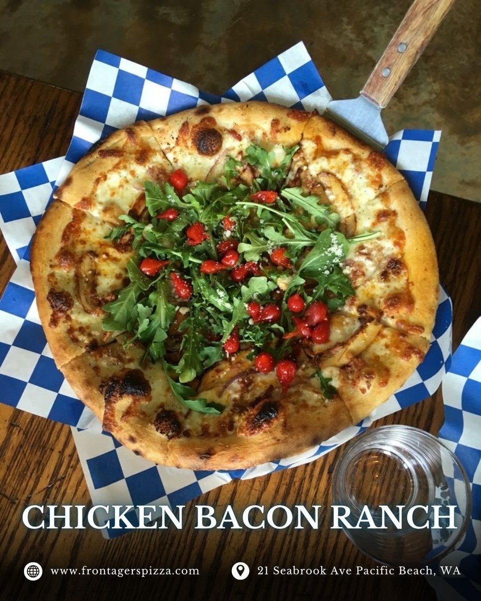 frontagerspizza's tweet image. Ranch, chicken, bacon, and more! 🐓🥓 Our Chicken Bacon Ranch pizza is here to steal the show. Tried it? Loved it? Leave a review on our website!

#PizzaPerfection #FrontagersPizza