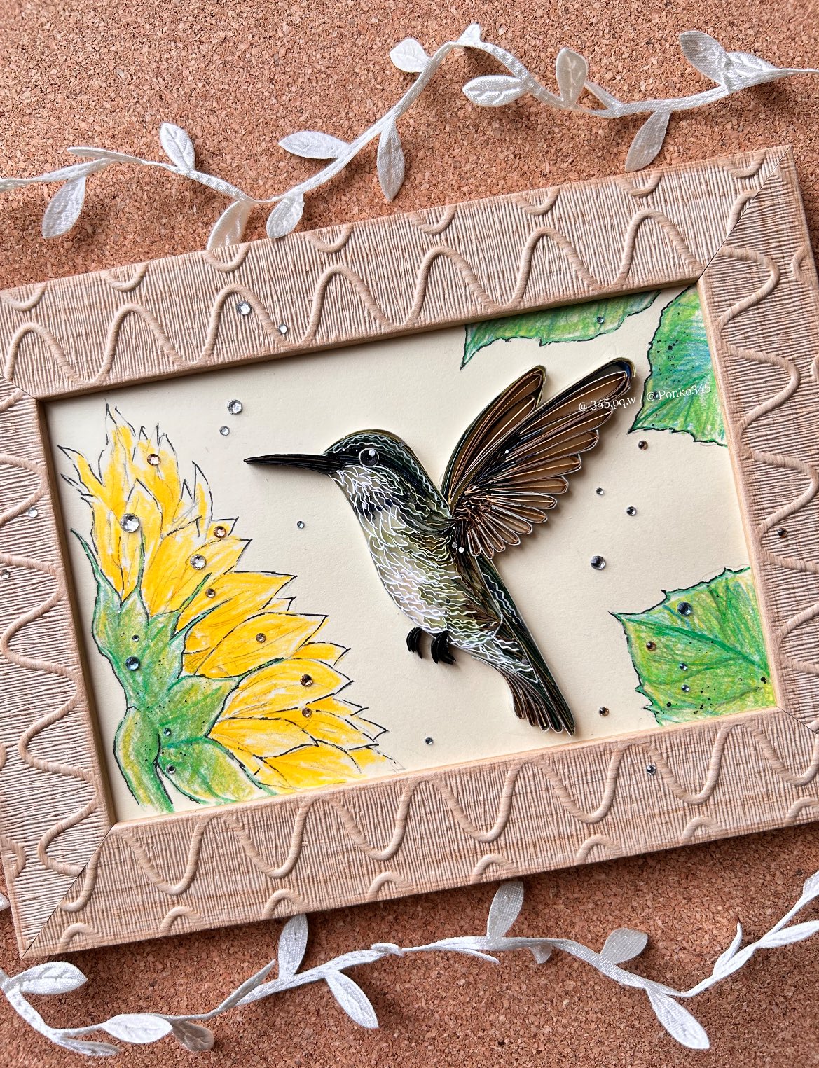 ハチドリと花のアクリル画 Hummingbird 原画　アート 51IKLtxc12L._AC_SY200_QL15_.jpg