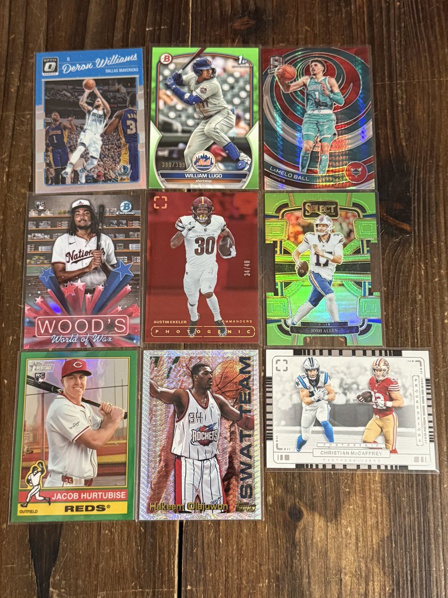 RRSC_14's tweet photo. #RRSCStacks26 x #XNat25
——
$4.50 BMWT
$1.00 PWE
$50+ Ships Free!!
———
10% of all proceeds go to charity! See pinned.
——
$3.00 Each
Williams Holo
Lugo /399
Ekeler /99
Allen /499 https://t.co/JZGoXBzQUK