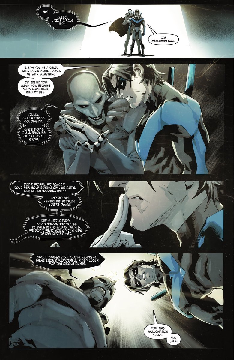 planetlina's tweet photo. the zanni is too cool of a villain man. he can talk to the reader and manipulate reality and to think that this is a NIGHTWING VILLAIN, i am eating so good with this nightwing run https://t.co/gXoqXJQIAy
