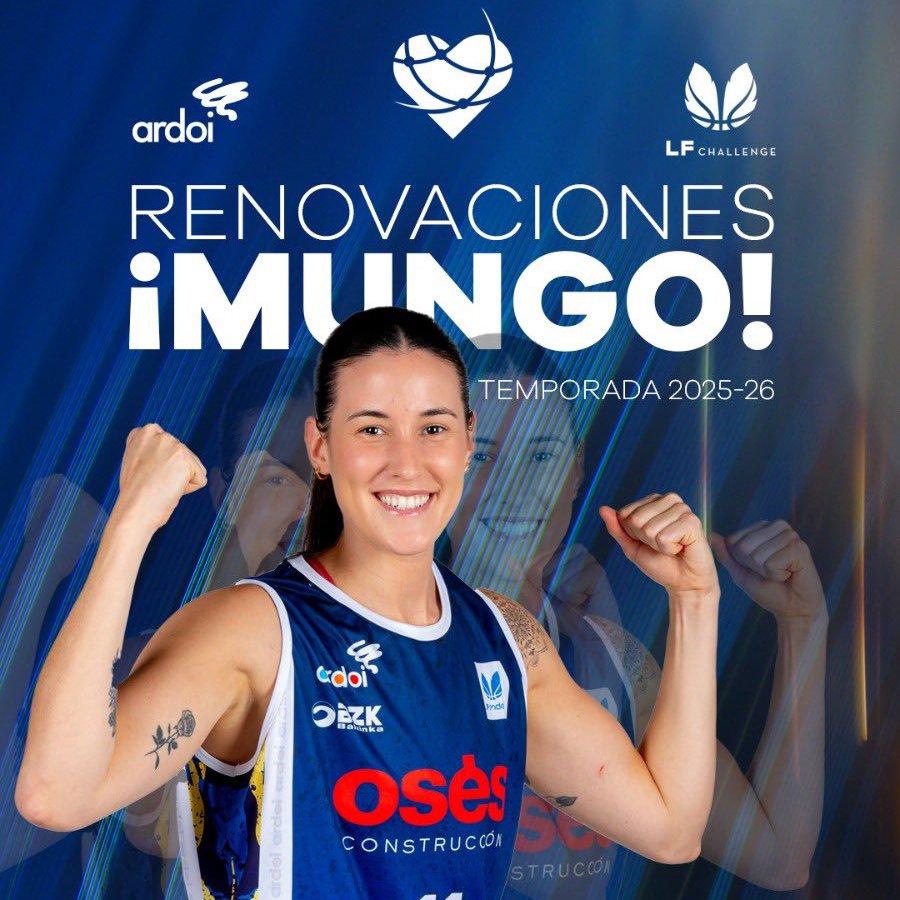 🚨 Mercado #LFChallenge: La internacional Julieta Mungo (<a href="/Julimungo/">Julieta</a>) seguirá una temporada más en el Osés Construcción <a href="/FNBardoi/">FNBardoi</a> 

▶️ Iniciará su tercera temporada en el equipo

🗓️  1997 | 📏 1,81 m.
⛹️‍♀️ Ala pívot | 🌍 Argentina

📝 Más información ⬇
feb.es/2025/8/7/balon…