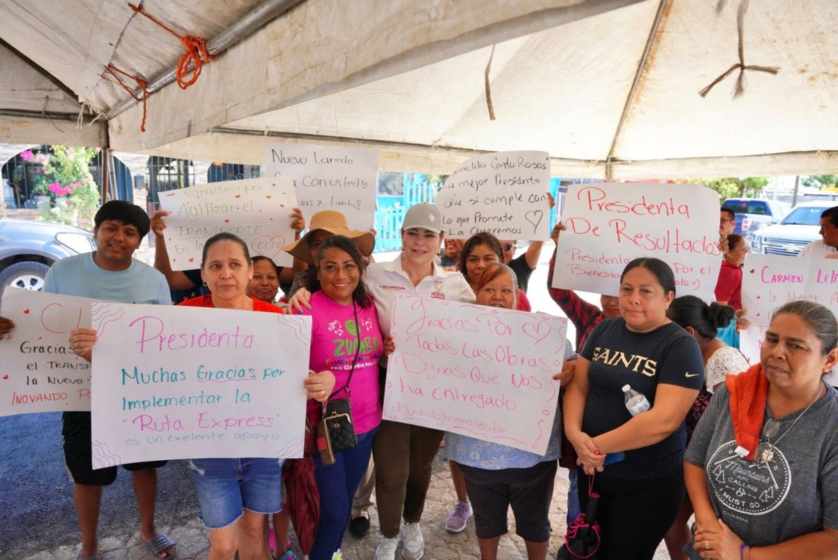 #Ribereña #NuevoLaredo Alcaldesa Carmen Lilia Canturosas entrega tres calles rehabilitadas con concreto hidráulico en colonia Nueva Victoria
En una productiva jornada de trabajo en el sector poniente de la ciudad, la presidenta municipal  laprensa.mx/notas.asp?st=0…