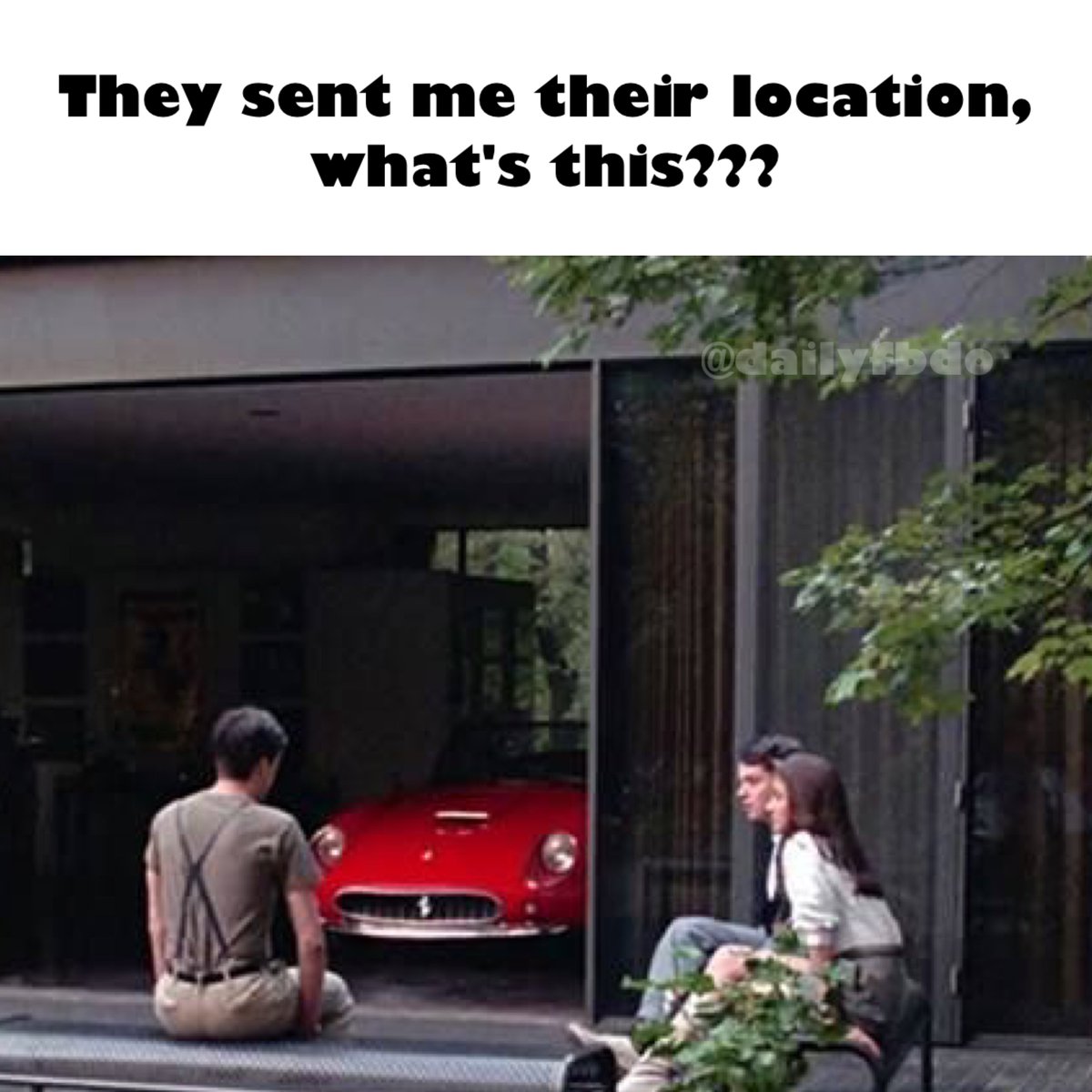 DailyFBDO's tweet photo. Day 286:

I wonder what they're up to over here???

#ferrisbueller #80s #1980s #johnhughes https://t.co/3chjIyahbG