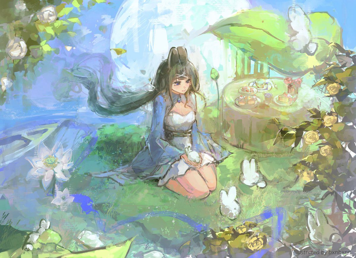 bxnbxnn_'s tweet photo. bunny meadow 🍀#oc https://t.co/0rEkivMyfs