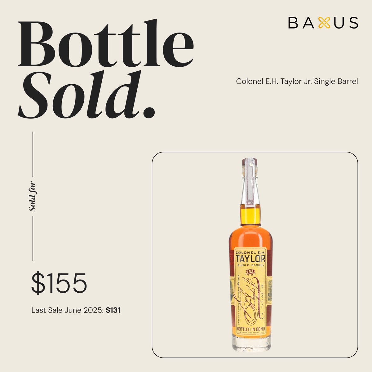 With plenty of hype over the years, this Colonel E.H. Taylor Jr. Single Barrel bottled-in-bond from Buffalo Trace’s has often been hard to find but market pricing has stayed relatively consistent over the years. 

Praised for its low-rye bourbon profile, this is a great drinker