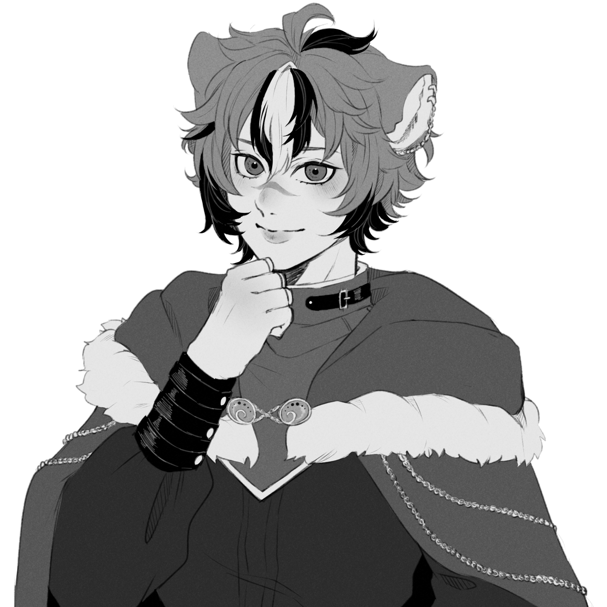 "Hmm....you don't seem like the usual type to enter my kingdom. Can I ensure you'll be good and loyal?"

(A big peak at things to come)
#vtuber #skeb #badger