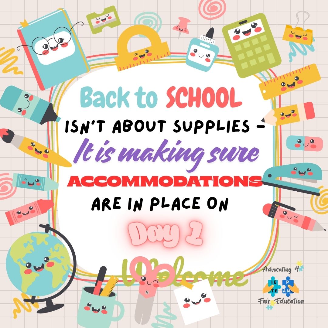 School supplies matter, but accommodations matter more.

💬 Ask before Day 1: Are all supports ready? Tech set up? Staff informed?
#IEP #504Plan #SpecialEducation #ParentAdvocacy #BackToSchool