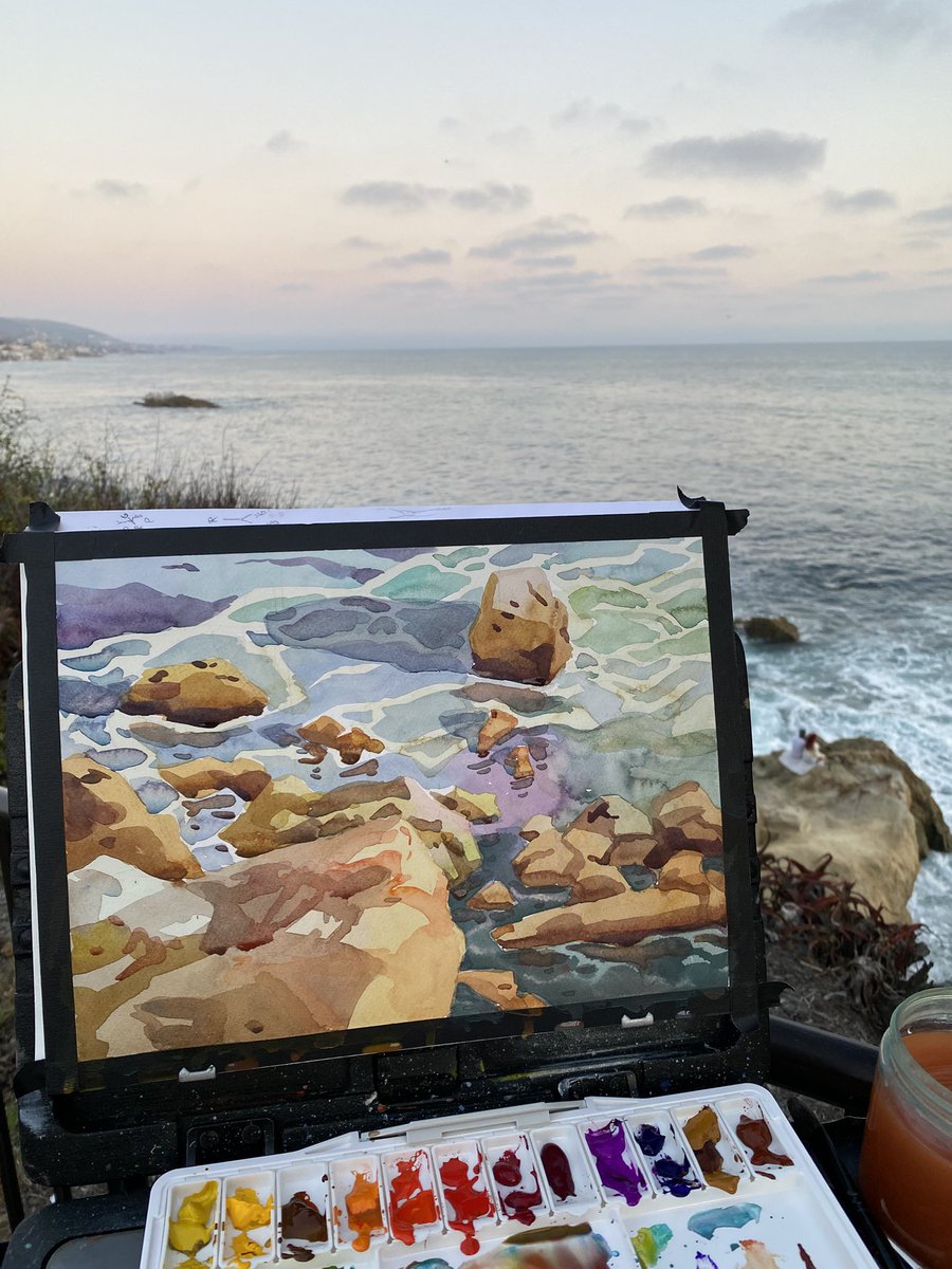 Watercolor day at the beach