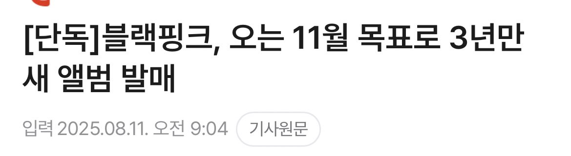 블랙핑크 11월에 새 앨범 발매한대 ‼️
