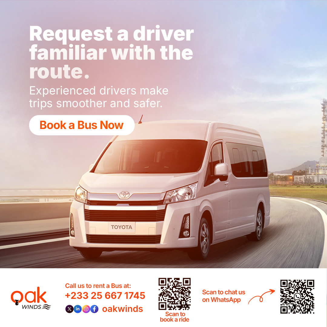 oakwinds_'s tweet image. When booking a ride, go for a driver who knows the route well.
It makes the journey smoother, safer, and less stressful.
#traveltips #safetrips #transportmadeeasy #oakwinds #travelsmart #grouptravelgh #safejourney