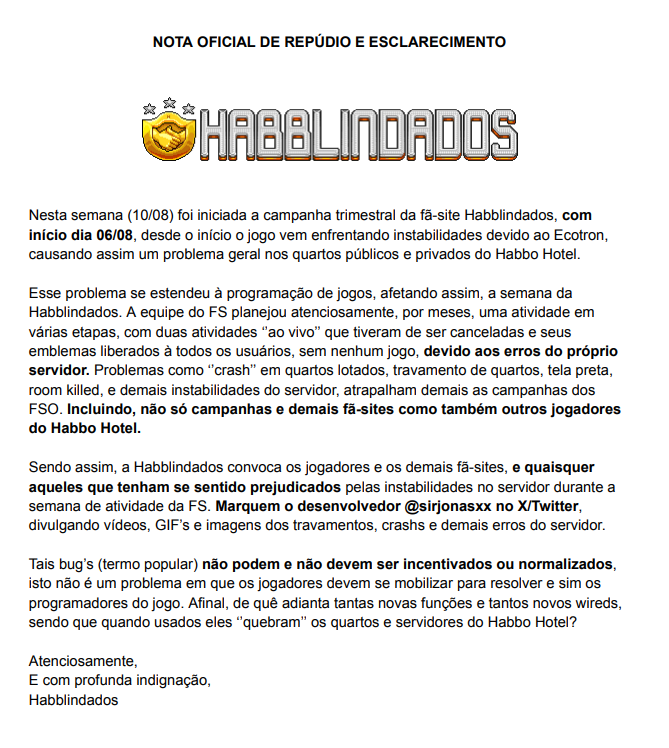 🔴 NOTA OFICIAL: Zona de Sobrevivência
