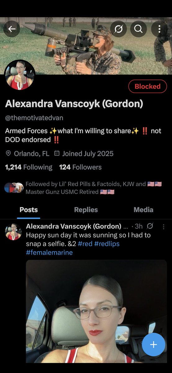 TraceRRound VFX (@tracerroundvfx) on Twitter photo Found a fake account pretending to be a Marine. Seems to be a whole bunch of them with the same username. <a href="/themotivatedvan/">Alexandra Vanscoyk (Gordon)</a>. Y'all know what to do. Found a fake account pretending to be a Marine. Seems to be a whole bunch of them with the same username. <a href="/themotivatedvan/">Alexandra Vanscoyk (Gordon)</a>. Y'all know what to do.