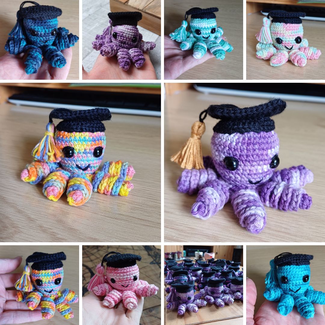 Do you know someone who is graduating soon? Gift them this cute graduation Octopus. 
 
18 Colours to choose from and feel free to ask me adapt any of the designs to suit your needs  
necreationsshop.etsy.com/listing/174829… 

#Earlybiz #ShopIndie #Wednesdayvibe #Graduation #giftidea