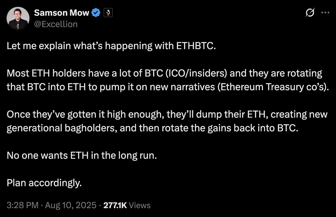 Old school Bitcoin maxis coping about ETH is actually one of the most bullish things imaginable.

So much higher.