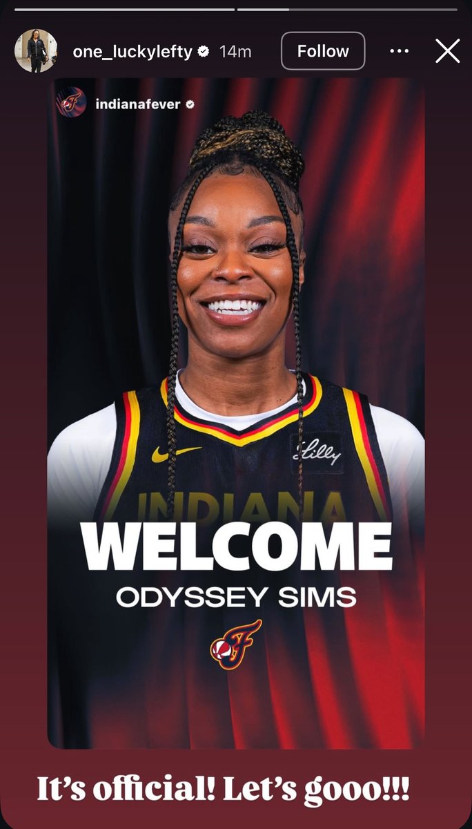 Odyssey Sims posted a couple of messages after signing with the Fever.