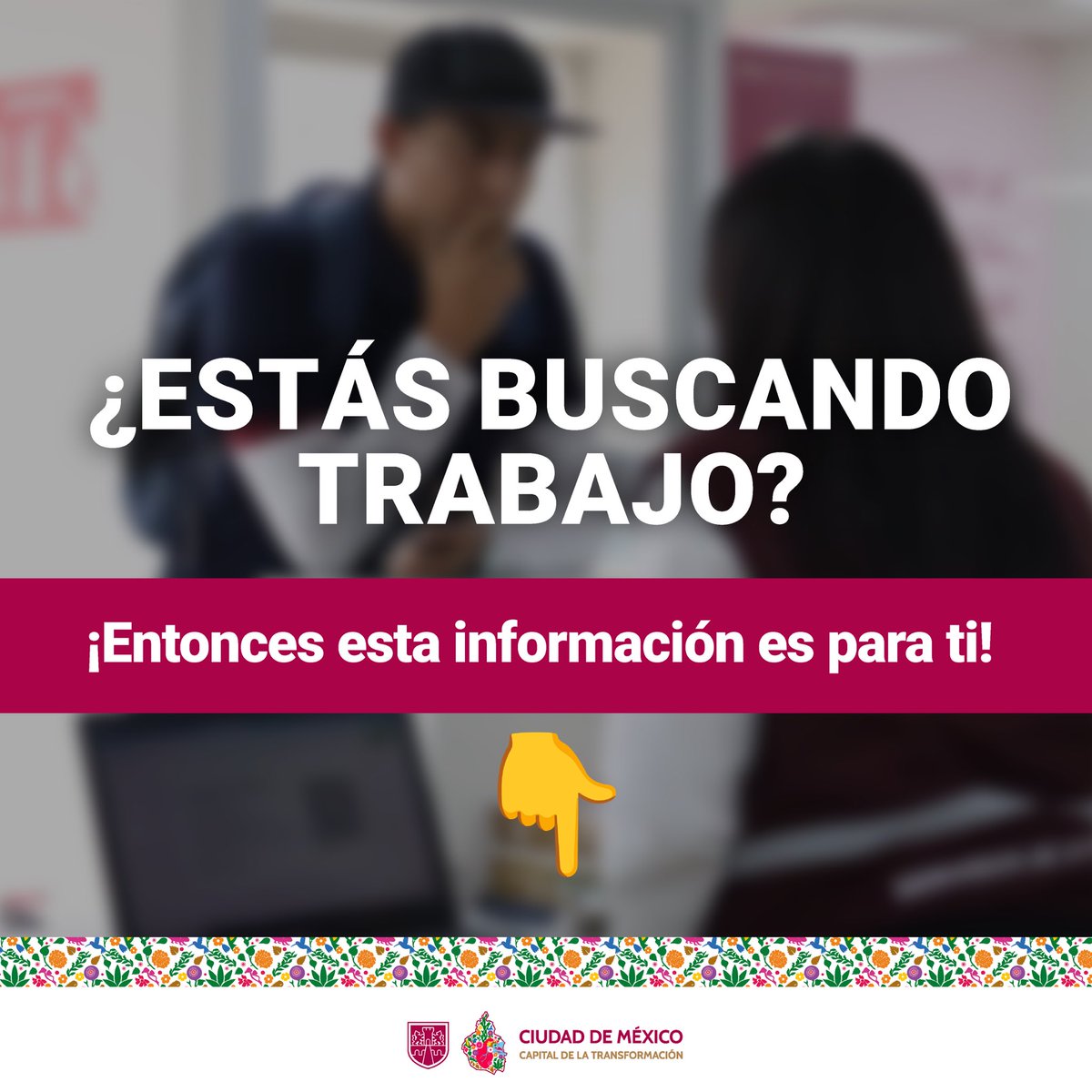 GobCDMX's tweet photo. 👉🏻 ✨ ¡Tu próximo empleo está más cerca de lo que crees!

🫂 🙌🏻 Buscar trabajo puede parecer complicado, pero no estás sol@. En la #CapitalDeLaTransformación hay espacios pensados para ayudarte a crecer profesionalmente. 🧠💼

✨ Con apoyo, orientación y capacitaciones, dar ese primer paso hacia tu empleo ideal es totalmente posible. ¡Solo necesitas animarte a empezar! 💪🏻