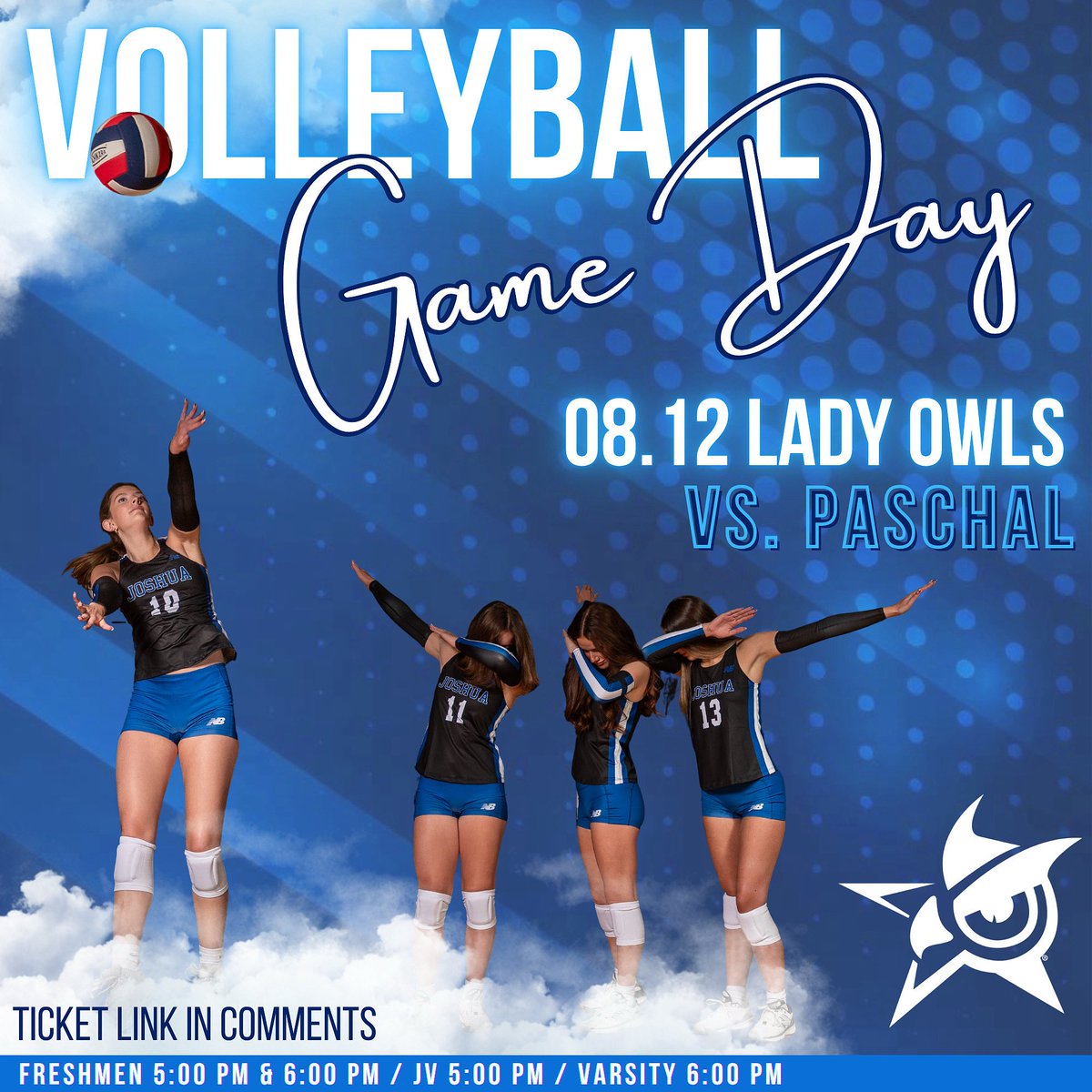 Joshua Volleyball (@jhsowlsvball) on Twitter photo Headed to <a href="/PHSvbFNO/">PHS Volleyball</a> this Tuesday! Itโs Game Day! ๐๐๐ฆ๐ <a href="/JoshuaISD/">Joshua ISD</a> <a href="/GMsportsmedia1/">GM Sports Media</a> Headed to <a href="/PHSvbFNO/">PHS Volleyball</a> this Tuesday! Itโs Game Day! ๐๐๐ฆ๐ <a href="/JoshuaISD/">Joshua ISD</a> <a href="/GMsportsmedia1/">GM Sports Media</a>
