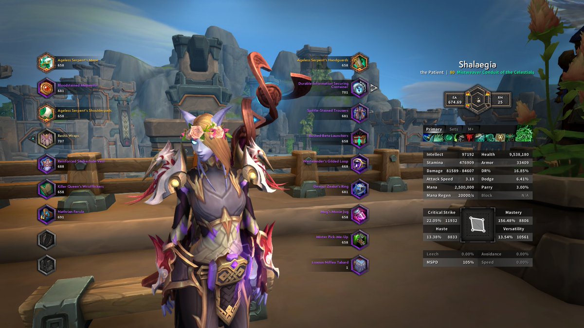 LadyCristinaVT's tweet photo. So happy with progress my two raid mains are now gear ready for S3. Liaedra finished at 674 after Friday night M0s w/Snuggle Bunnies and thanks to Dungeon Dojo, Shalaegia MATCHED her with 5 pcs of Champion gear and 674. #warcraft #GhostsofKaresh https://t.co/4nIQmuj3Te