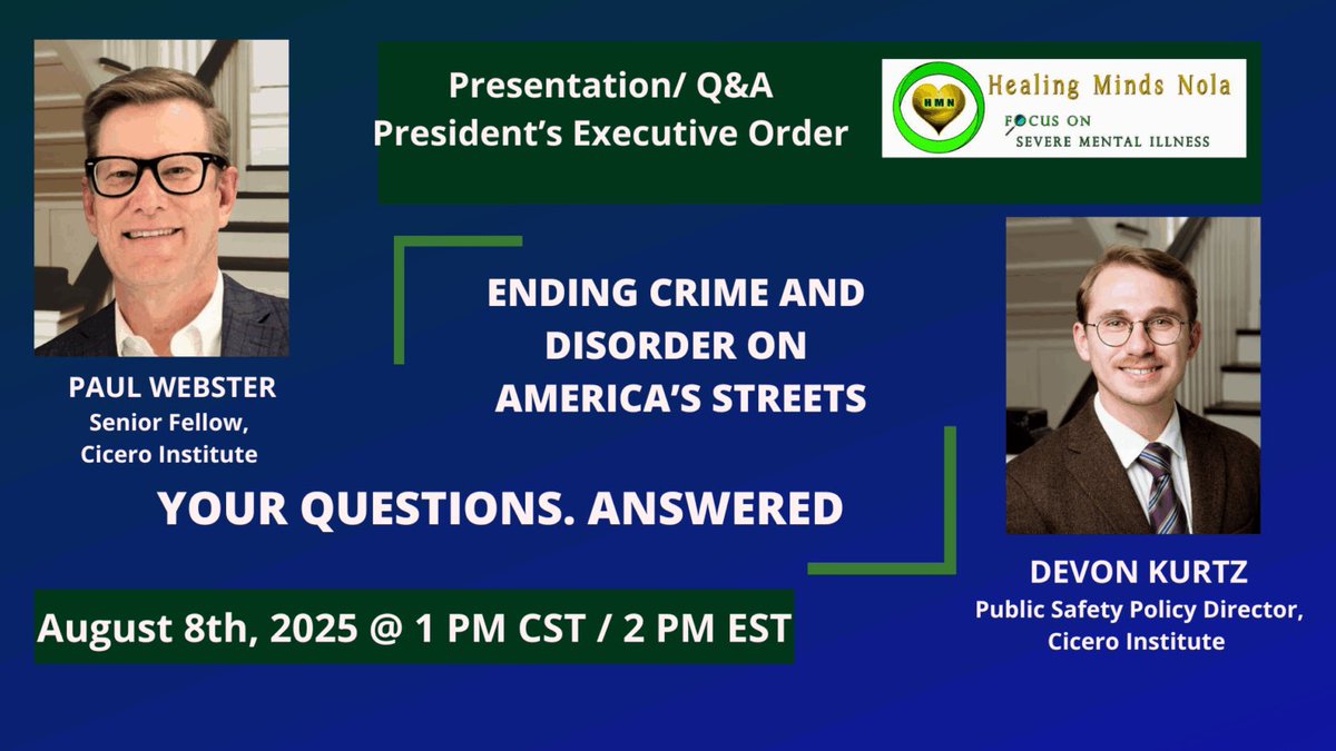 HealingMindsNO's tweet photo. Thanks to all who attended our Q&amp;A event with Cicero subject matter experts Paul Webster and Devon Kurtz regarding the President's Executive Order on #homelessness.

The recording is now available on our website. To watch, visit https://t.co/xEIb0vfIOY. https://t.co/lTZA2XMj8q