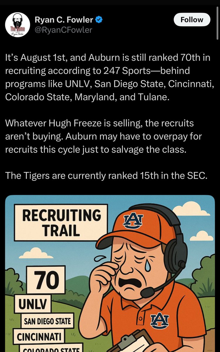 BcCampbell0's tweet photo. AUBURN FANS ‼️‼️
I’d keep this on standby if I were you.
#SeeSoon https://t.co/FSqnjOWZRI