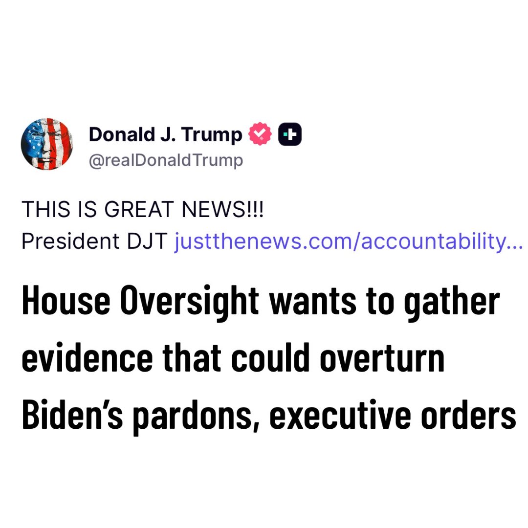 EricLDaugh's tweet image. 🚨 BREAKING: The US House Oversight Committee has plans to gather evidence to overturn Biden’s pardons of Dr. Fauci, Mark Milley, Adam Schiff and others - and President Trump supports the move.