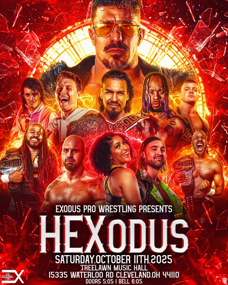Exodus Pro Wrestling (@exoprowrestling) on Twitter photo NWA Exodus Pro Wrestling is proud to present “HEXodus” Saturday 10/11 at The Treelawn Music Hall in Cleveland, Ohio!
“El Jaguar” <a href="/_dantecasanova_/">Dante Casanova</a> defends the NWA Midwest Championship against Cleveland’s own <a href="/JRoccDaddy/">JRocc, Daddy! ☝️🕜</a>
After scoring a huge win in her return to Cleveland, the NWA Exodus Pro Wrestling is proud to present “HEXodus” Saturday 10/11 at The Treelawn Music Hall in Cleveland, Ohio!
“El Jaguar” <a href="/_dantecasanova_/">Dante Casanova</a> defends the NWA Midwest Championship against Cleveland’s own <a href="/JRoccDaddy/">JRocc, Daddy! ☝️🕜</a>
After scoring a huge win in her return to Cleveland, the